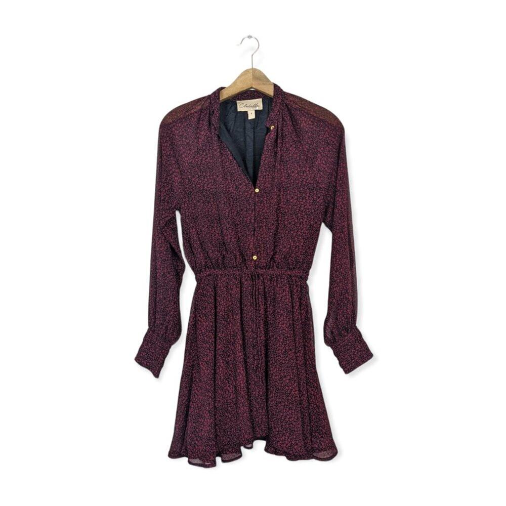 Cleobella Kelly Mini Dress S Red Print Button Front Boho Feminine
